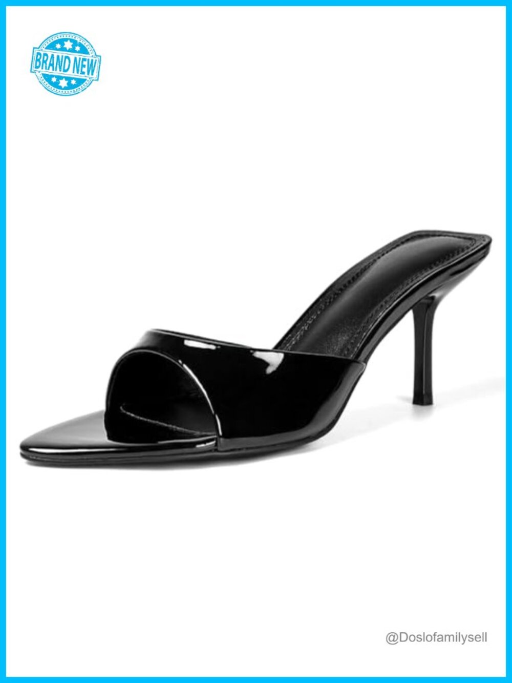 Kitten Heels Pointed Open Toe Mule Heeled Sandals